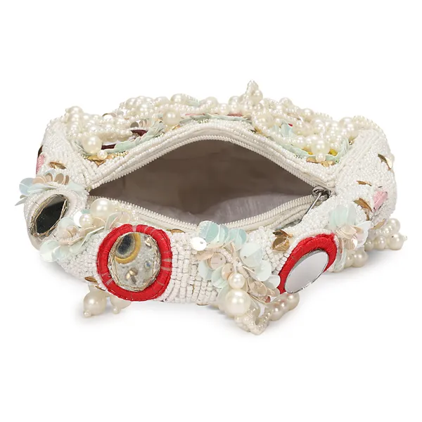 White_Beaded_Embellished_Handbag_For_Women