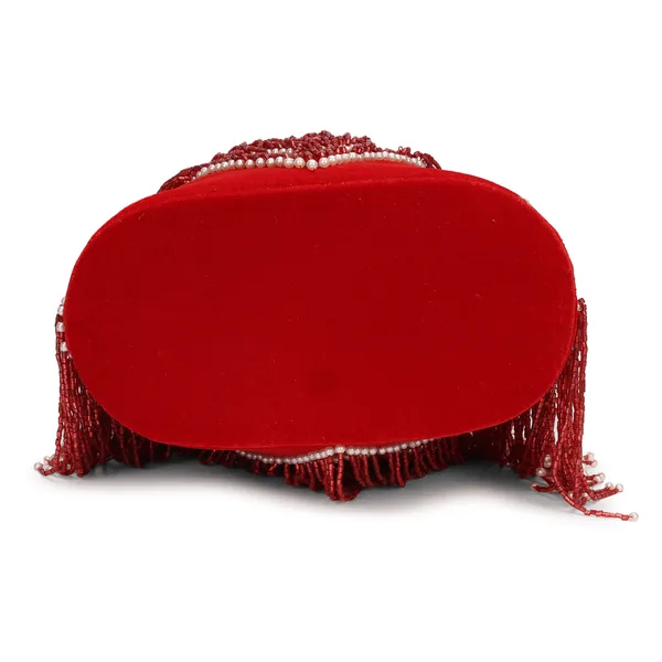 Red_Velvet_Embellished_Potli_Bag_For_Women