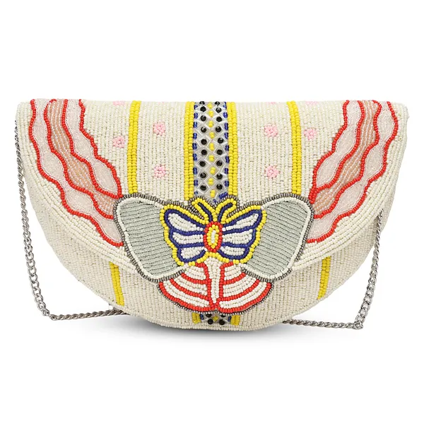 White_Beaded_Embellished_Clutch_Bag_For_Women