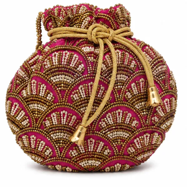Magenta_Embellished_Potli_Bag_For_Women