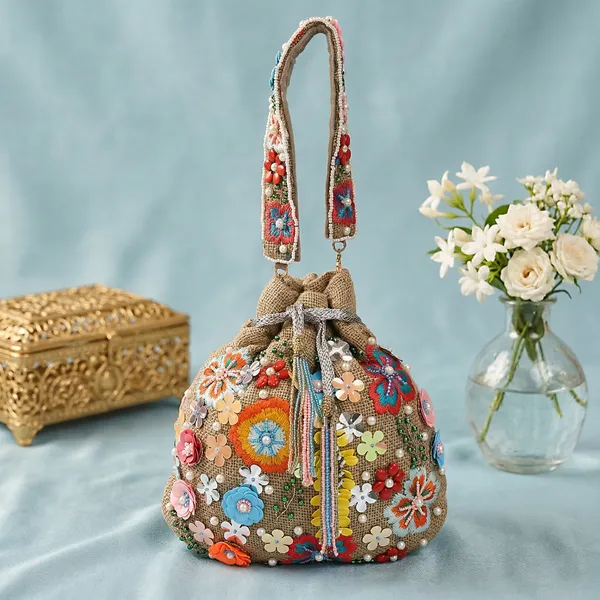 Beige_Jute_Embellished_Potli_Bag_For_Women