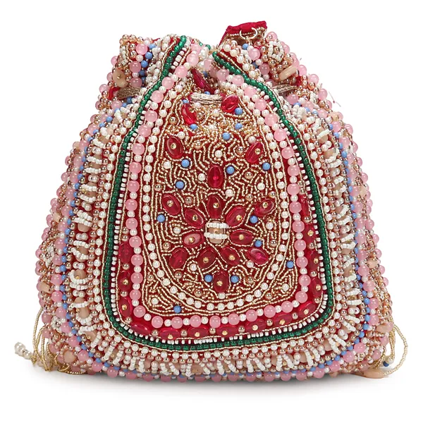 Red_Velvet_Embellished_Potli_Bag_For_Women