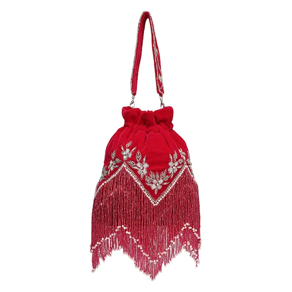 Red_Velvet_Embroidered_Potli_Bag_For_Women