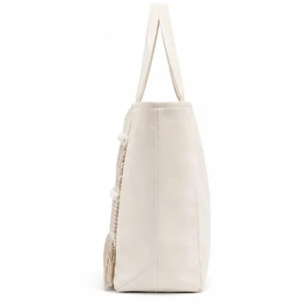 Off_White_Fabric_Fringed_Tote_Bag_For_Women