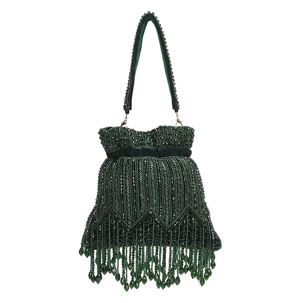 Green_Beaded_Embellished_Potli_Bag_For_Women