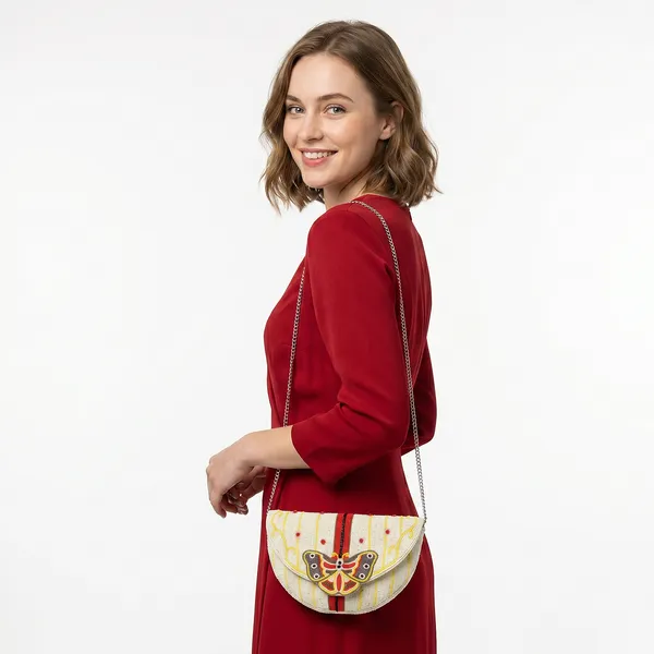 White_Beaded_Half_Moon_Clutch_Bag_For_Women