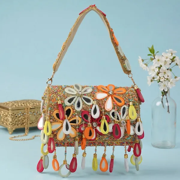 Multicolour_Beaded_Embellished_Shoulder_Bag_For_Women