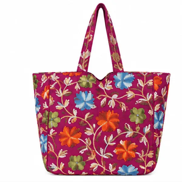 Pink_Fabric_Embroidered_Tote_Bag_For_Women