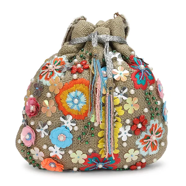 Beige_Jute_Embellished_Potli_Bag_For_Women