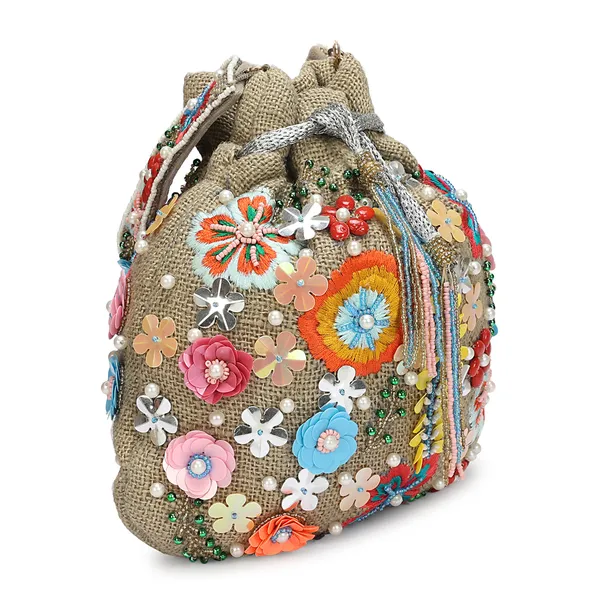 Beige_Jute_Embellished_Potli_Bag_For_Women