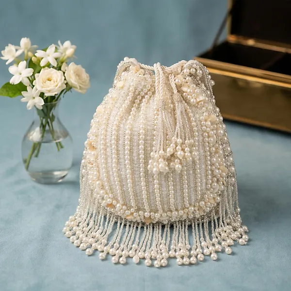 White_Beaded_Potli_Handbag_For_Women