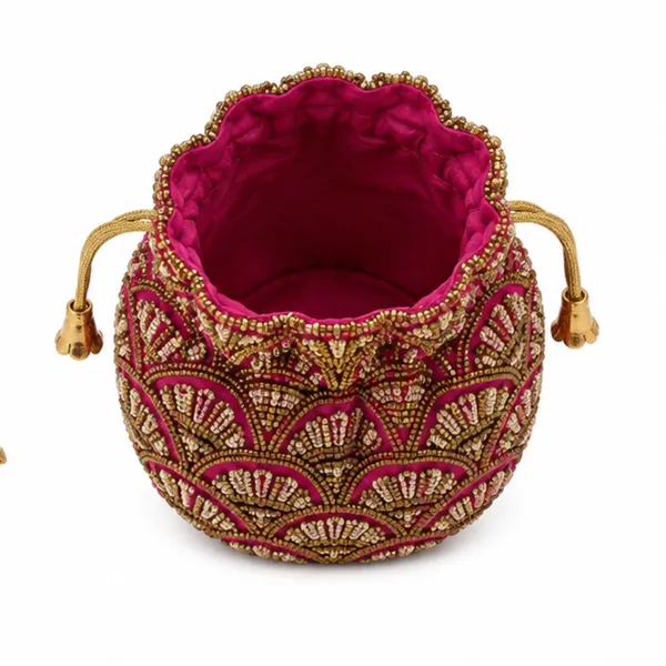 Magenta_Embellished_Potli_Bag_For_Women