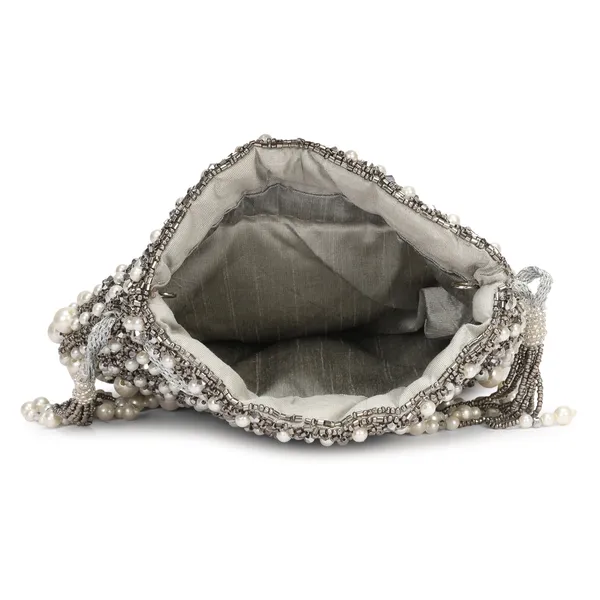 Silver_Beaded_Drawstring_Bucket_Bag_For_Women
