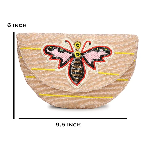 Cream_Beaded_Embroidered_Clutch_Bag_For_Women