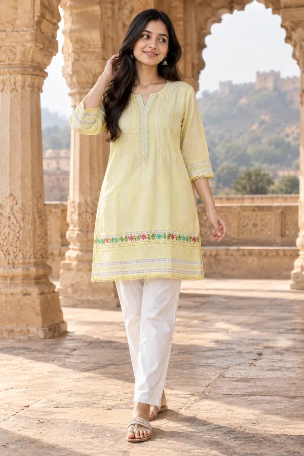 Yellow_Embroidered_Straight_Kurta_Set_For_Women