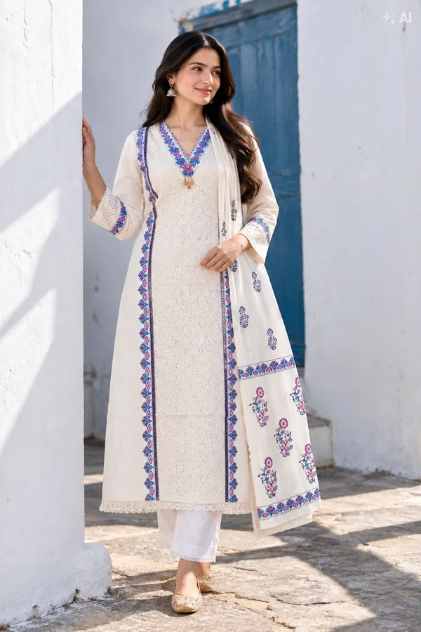 Cream_Printed_Straight_Kurta_Set_For_Women
