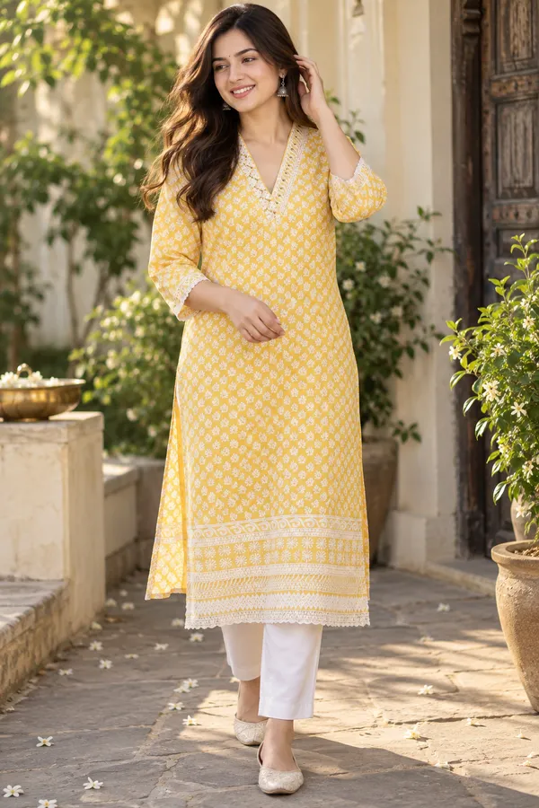 Yellow_Printed_Straight_Kurta_For_Women