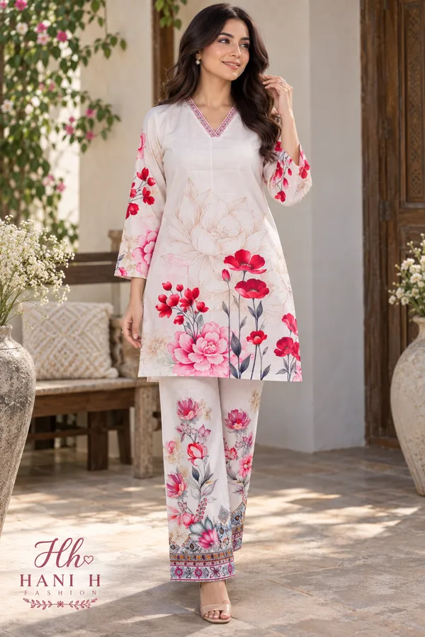 Cream_Floral_Print_Straight_Kurta_Set_for_Women