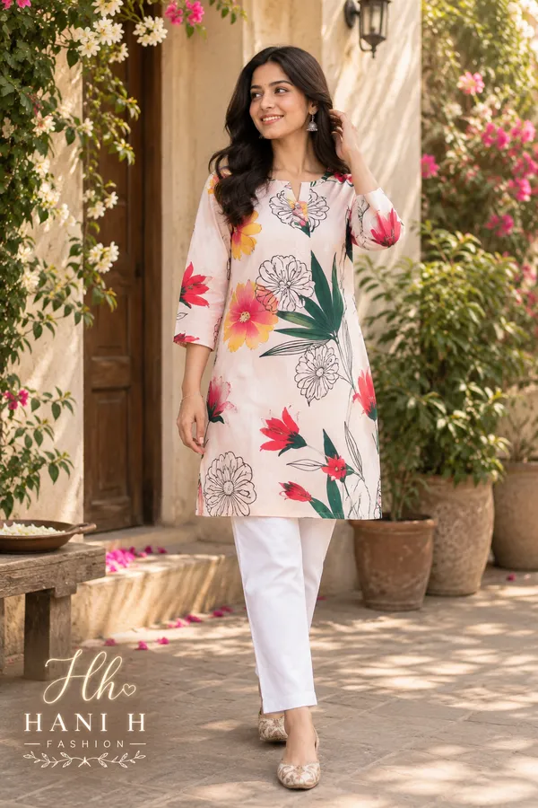 Pink_Floral_Straight_Kurta_Pant_Set_For_Women