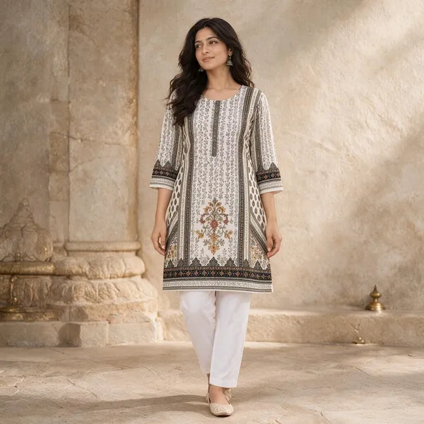 White_Muslin_Straight_Printed_Kurta_Set_For_Women