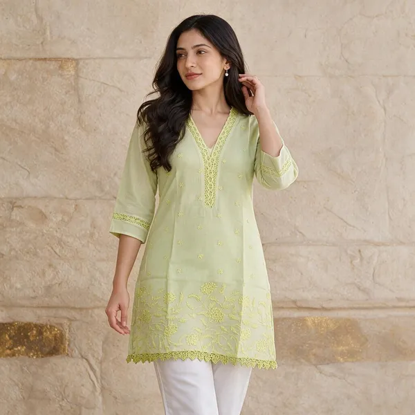 Green_Supernet_Straight_Embroidered_Kurta_Set_For_Women