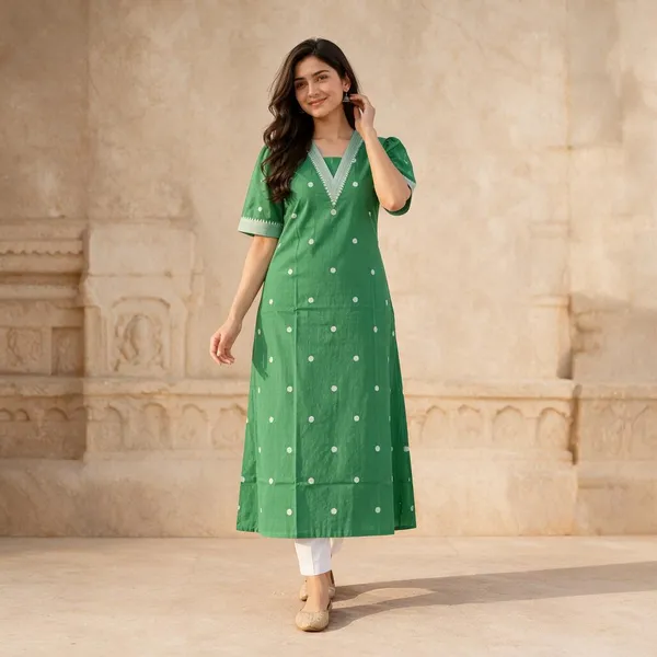 Green_Handloom_Cotton_Straight_Printed_Kurti_For_Women
