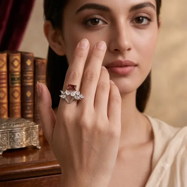 Silver_Stainless_Steel_Crystal_Floral_Ring_For_Women_Pack_Of_2
