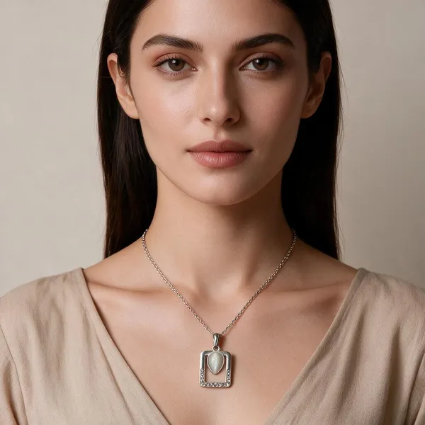 Silver_Stainless_Steel_Heart_Pendant_Statement_Necklace_For_Women