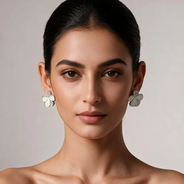Silver_Stainless_Steel_Floral_Rhinestone_Stud_Earrings_For_Women_Pack_Of_2