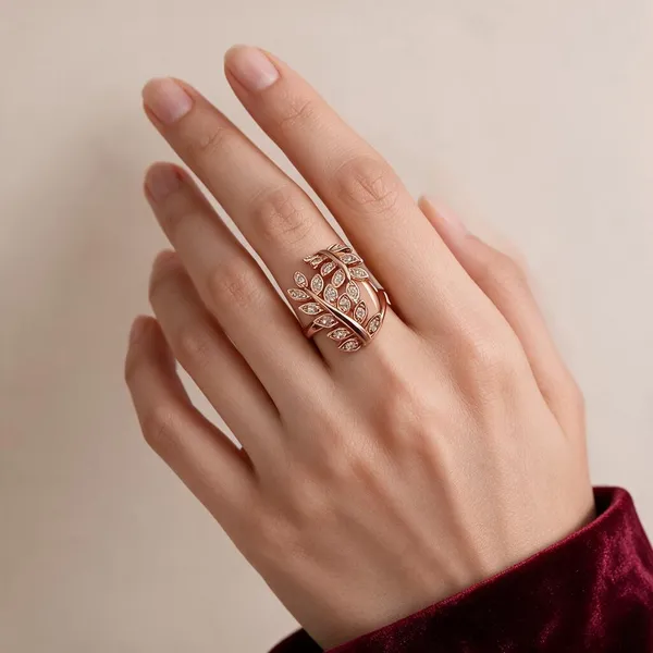Gold_Black_Stainless_Steel_Leaf_Stone_Studded_Ring_For_Women_Pack_Of_2