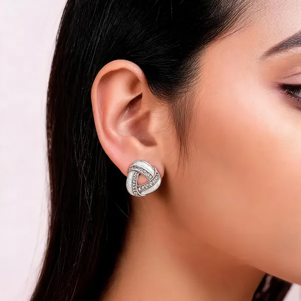 Silver_Stainless_Steel_Rhinestone_Knot_Stud_Earrings_For_Women_Pack_Of_2