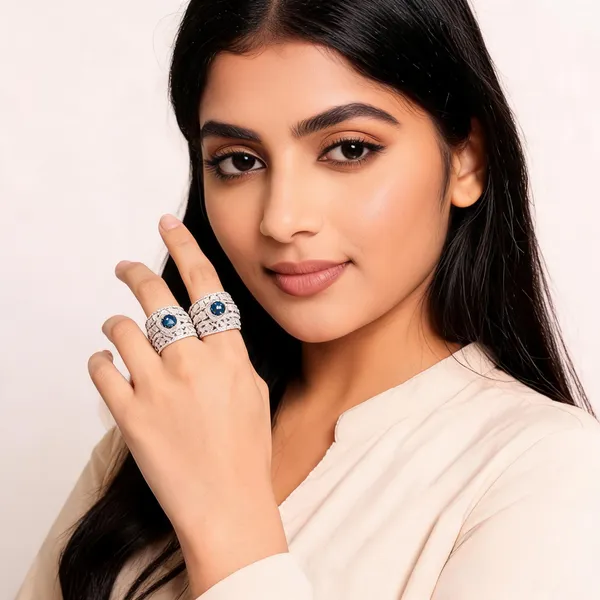 Blue_Silver_Stainless_Steel_Statement_Ring_For_Women_Pack_Of_2
