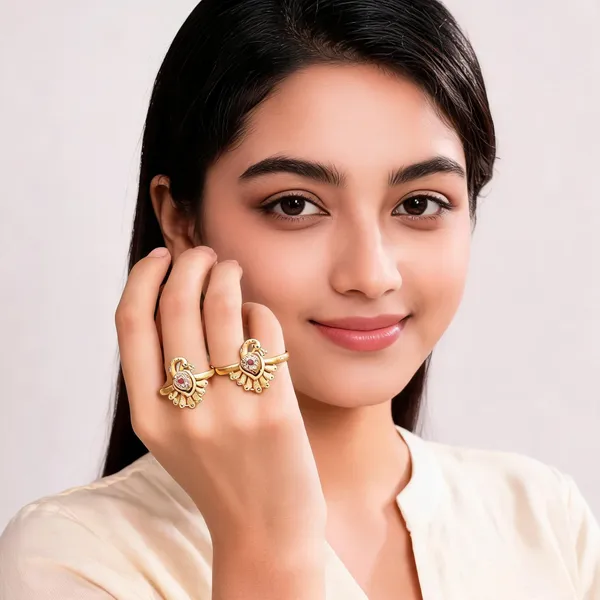 Gold_Stainless_Steel_Peacock_Design_Ring_For_Women_Pack_Of_2
