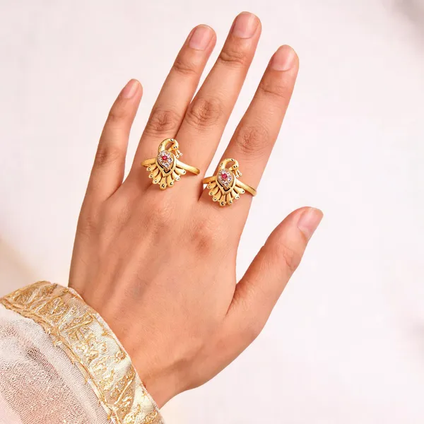 Gold_Stainless_Steel_Peacock_Design_Ring_For_Women_Pack_Of_2