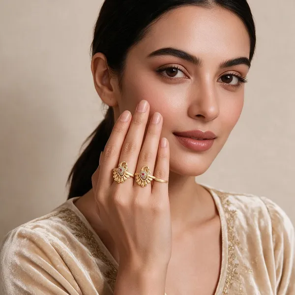 Gold_Stainless_Steel_Peacock_Design_Ring_For_Women_Pack_Of_2