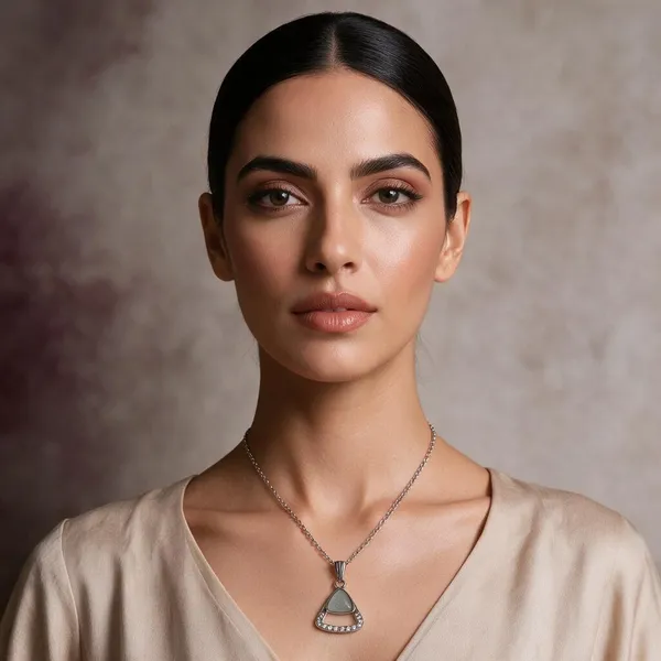 Silver_Stainless_Steel_Geometric_Stone_Pendant_Necklace_For_Women