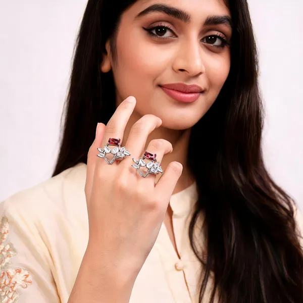 Silver_Stainless_Steel_Crystal_Floral_Ring_For_Women_Pack_Of_2