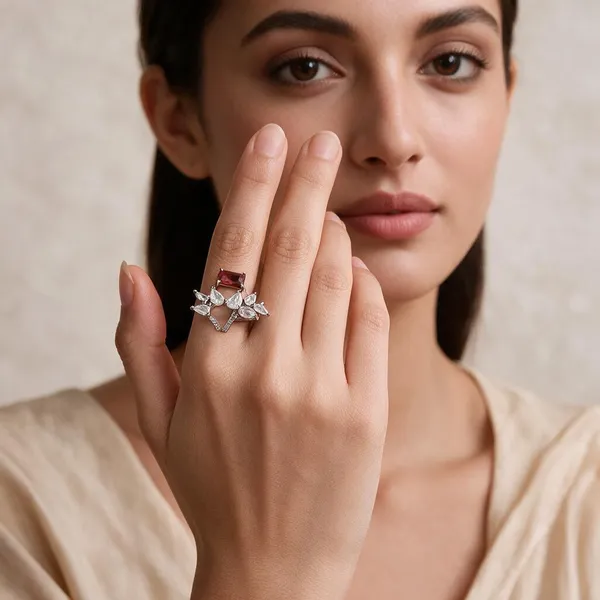 Silver_Stainless_Steel_Crystal_Floral_Ring_For_Women_Pack_Of_2