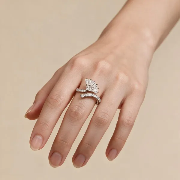 Silver_Stainless_Steel_Fan_Design_Statement_Ring_For_Women_Pack_Of_2