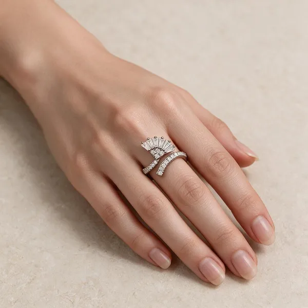 Silver_Stainless_Steel_Fan_Design_Statement_Ring_For_Women_Pack_Of_2