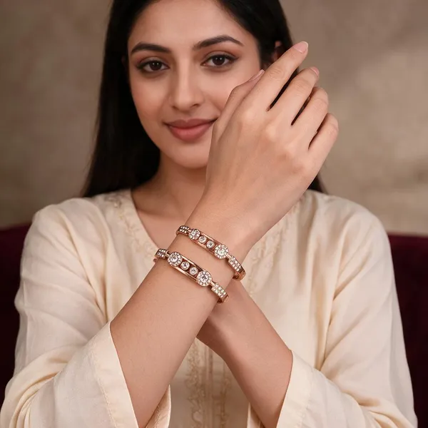 Gold_Stainless_Steel_Rhinestone_Open_Cuff_Bracelet_For_Women_Pack_Of_2