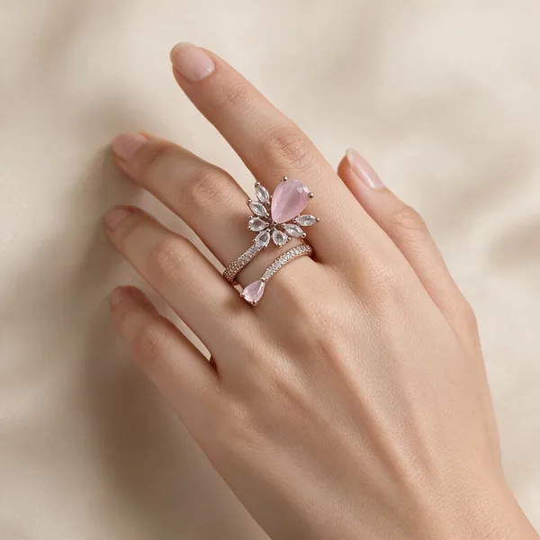 Pink_Silver_Stainless_Steel_Floral_Stone_Ring_For_Women