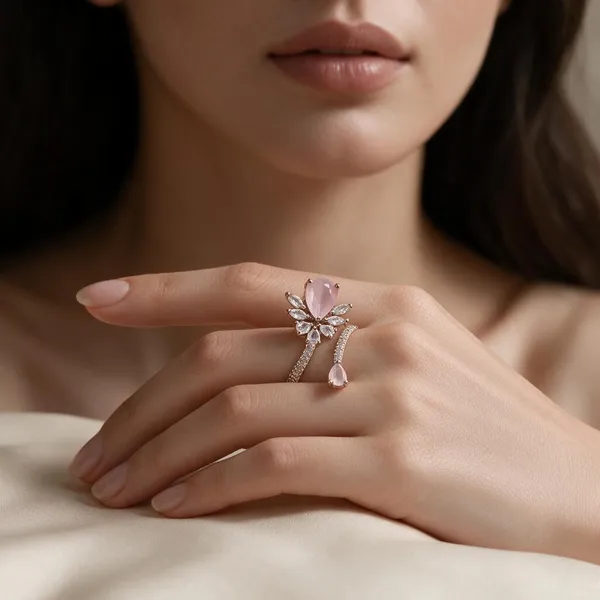 Pink_Silver_Stainless_Steel_Floral_Stone_Ring_For_Women