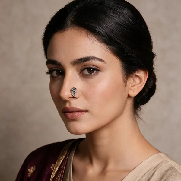 Gold_Tone_Stainless_Steel_Teardrop_Embellished_Nose_Stud_For_Women_Pack_Of_2