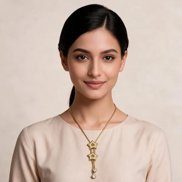 Gold_Tone_Stainless_Steel_Star_Pendant_Necklace_For_Women