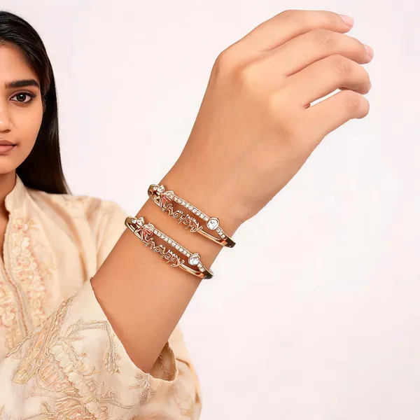 Gold_Tone_Stainless_Steel_Rhinestone_Bangle_Bracelet_For_Women_Pack_Of_2