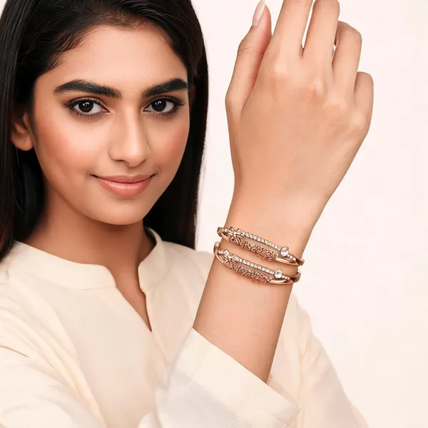Gold_Tone_Stainless_Steel_Rhinestone_Bangle_Bracelet_For_Women_Pack_Of_2