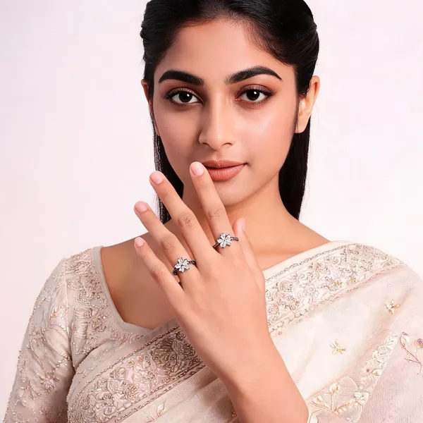Black_Gold_Tone_Stainless_Steel_Floral_Ring_For_Women_Pack_Of_2