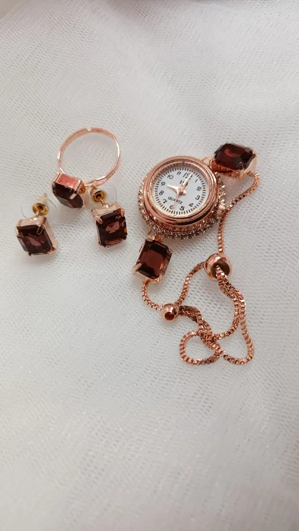 Rose_Gold_Stainless_Steel_Quartz_Pendant_Watch_Earrings_Set_For_Women