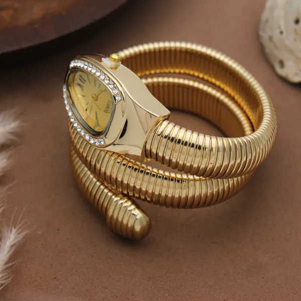 Gold_Tone_Stretch_Bracelet_Watch_For_Women